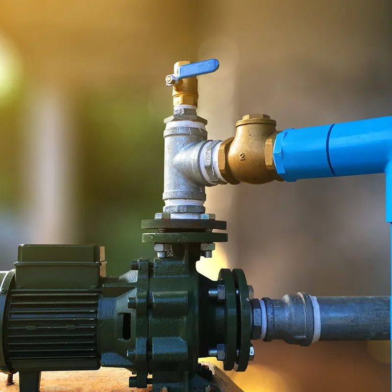 A close up of the valves on a water meter